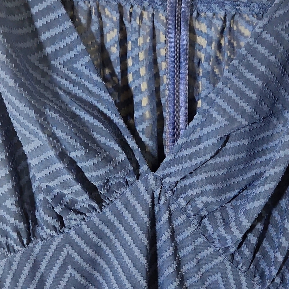 ASOS DESIGN Pleated Chevron Batwing Sheer Midi Dress Size 18 - Picture 8 of 10
